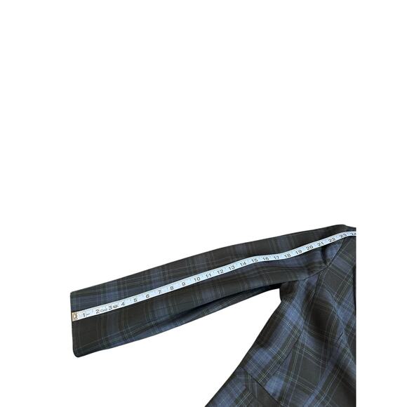 Chadwicks Blue Plaid Preppy Dark Academia Office Career Work Blazer Size 12 - Picture 11 of 12
